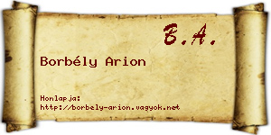 Borbély Arion névjegykártya