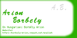 arion borbely business card